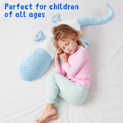 24 Lbs Weighted Blue Minky Pillow Kids Adults Lizard Body Pillow Big Geckos Plush Stuffed Animal Anxiety Toys Boys Girls