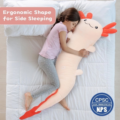 Giant Pink Axolotl Plush Stuffed Animal Huge Body Pillow Toy for Kids Adults Christmas Birthday Valentine's Day Present
