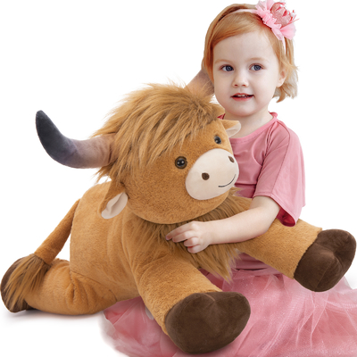 Cow Highland 32 Inches Big Cow Plush Toy Soft Cuddly Farm Animal Kids Birthday Party Favor Baby Shower Stuffed Animal