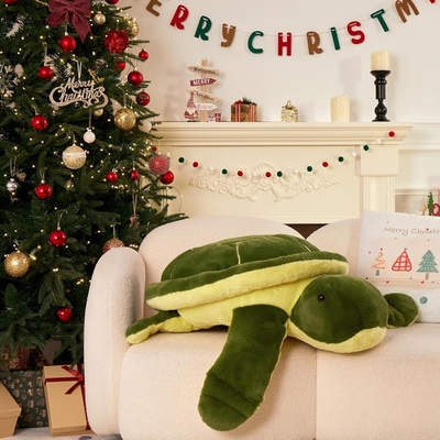 Fashion Custom Design MORISMOS 18-Inch Giant Green Sea Turtle Pillow Soft Cotton Large Plush Toy for Boys PP Filled Party
