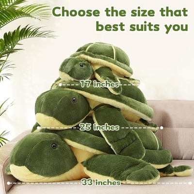 Fashion Custom Design MORISMOS 18-Inch Giant Green Sea Turtle Pillow Soft Cotton Large Plush Toy for Boys PP Filled Party