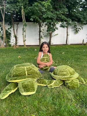 Fashion Custom Design MORISMOS 18-Inch Giant Green Sea Turtle Pillow Soft Cotton Large Plush Toy for Boys PP Filled Party