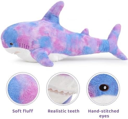 Factory Wholesale Professional  MORISMOS Purple 40in Super Soft Giant Shark Stuffed Toy Cute Kids' Animal Pillow with PP Filling
