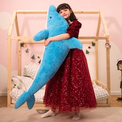 MorisMos Giant Soft Blue Dolphin Stuffed Animal Plush Marine Ocean Toy Party Favourite Kids