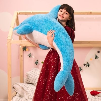 MorisMos Giant Soft Blue Dolphin Stuffed Animal Plush Marine Ocean Toy Party Favourite Kids