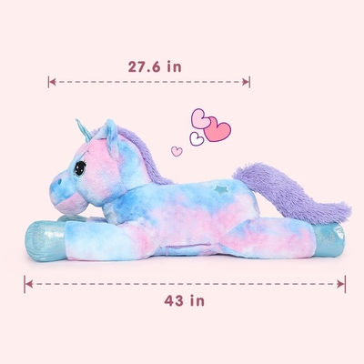 Top Quality Fashion Simple Style MORISMOS 43-Inch Purple Unicorn Stuffed Animal Soft Giant Bear PP Filling Great Birthday