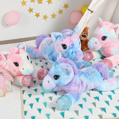 Top Quality Fashion Simple Style MORISMOS 43-Inch Purple Unicorn Stuffed Animal Soft Giant Bear PP Filling Great Birthday