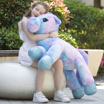 Top Quality Fashion Simple Style MORISMOS 43-Inch Purple Unicorn Stuffed Animal Soft Giant Bear PP Filling Great Birthday