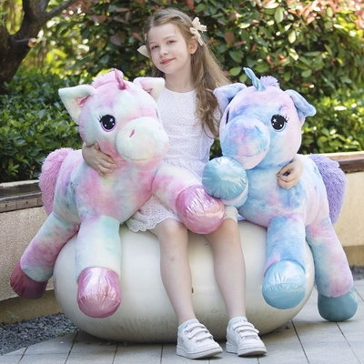Top Quality Fashion Simple Style MORISMOS 43-Inch Purple Unicorn Stuffed Animal Soft Giant Bear PP Filling Great Birthday