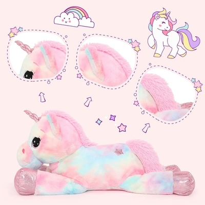 MorisMos 43 Inch Giant Bear Toy Unisex Lovely Pink Rainbow Unicorn Stuffed Animal Plush PP Birthday Decorations Gifts Girls