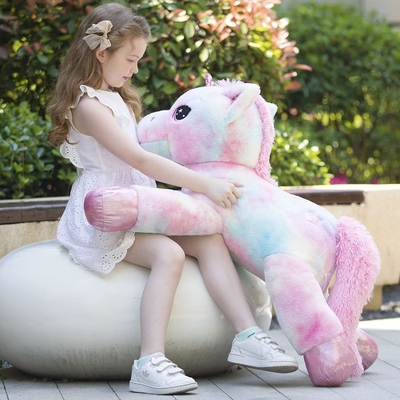 MorisMos 43 Inch Giant Bear Toy Unisex Lovely Pink Rainbow Unicorn Stuffed Animal Plush PP Birthday Decorations Gifts Girls