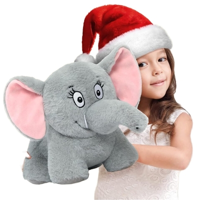 Cute Elephant Stuffed Animal Dog Toy 10-Inch Gray Elephant Plush Removable Tail Nose Creative Birthday Unisex Parties