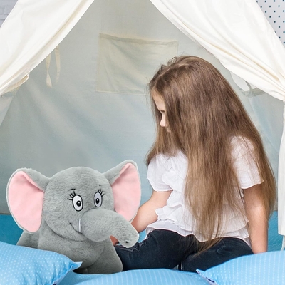 Cute Elephant Stuffed Animal Dog Toy 10-Inch Gray Elephant Plush Removable Tail Nose Creative Birthday Unisex Parties