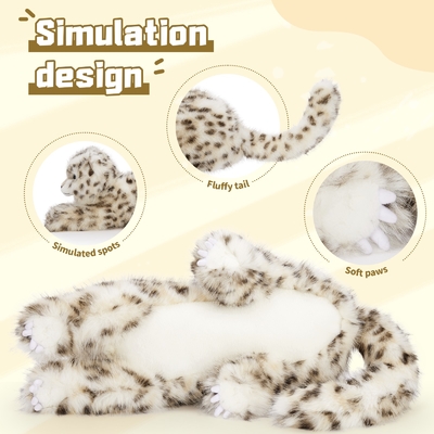 Soft Plush Snow Leopard Stuffed Animal Customizable Children's Party Accessory Cotton Material Fun Lion Star Monkey Bag