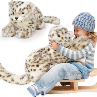 Soft Plush Snow Leopard Stuffed Animal Customizable Children's Party Accessory Cotton Material Fun Lion Star Monkey Bag