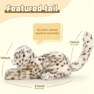 Soft Plush Snow Leopard Stuffed Animal Customizable Children's Party Accessory Cotton Material Fun Lion Star Monkey Bag