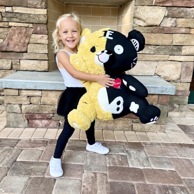 MorisMos Unisex Large Skeleton Teddy Bear Goth Plush Toy Stuffed Bear Birthday Party Decor Kids Adults Mother's Day Holiday