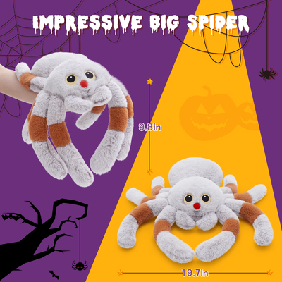 2024 Halloween 20 Giant Spider Plush Toy Cute Tarantula Stuffed Animal Cushion Pillow Kids' Prank Props Party Decorations