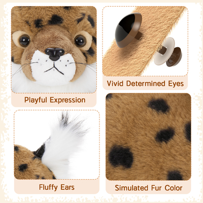 MorisMos 5-Piece 18-Inch Lynx Bobcat Stuffed Animals Soft Polyester Cotton Plush Toys Kids Boys Girls Perfect Birthday
