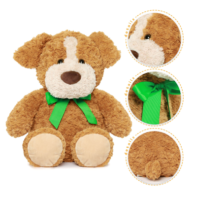 Large Size 24in Brown Stuffed Puppy Dog Plush Toy for Kids Soft  Oem Customizable PP Filled Perfect Gift for Children