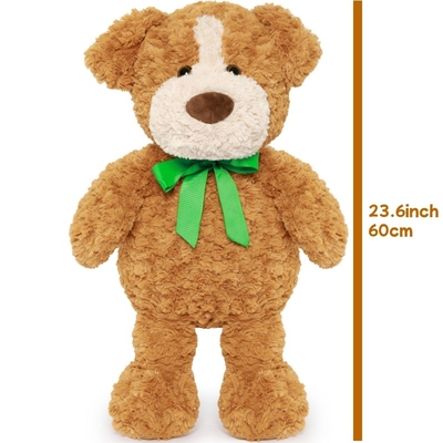 Large Size 24in Brown Stuffed Puppy Dog Plush Toy for Kids Soft  Oem Customizable PP Filled Perfect Gift for Children