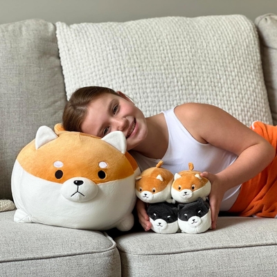 MorisMos 18" Unisex Shiba Inu Corgi Plush Dog Toy Cute Kids Stuffed Animal Pillow ChristmasBirthday Shiba Inu Akita Girl Boy