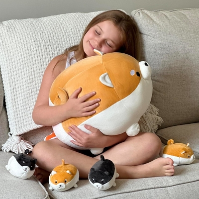 MorisMos 18" Unisex Shiba Inu Corgi Plush Dog Toy Cute Kids Stuffed Animal Pillow ChristmasBirthday Shiba Inu Akita Girl Boy