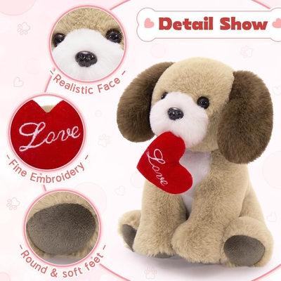 Dog Stuffed Animals Otter Plush Toys Soft Puppy Plush Bulk Toy Kids Valentine's Day Birthday 8 Inch