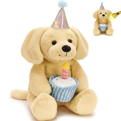 Labrador Dog Stuffed Animal Magnetic Candle Glow-in-the-Dark Plushie Toy Novelty Birthday Gift for Girlfriend Friend