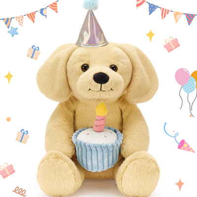 Labrador Dog Stuffed Animal Magnetic Candle Glow-in-the-Dark Plushie Toy Novelty Birthday Gift for Girlfriend Friend