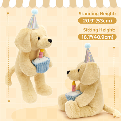 Labrador Dog Stuffed Animal Magnetic Candle Glow-in-the-Dark Plushie Toy Novelty Birthday Gift for Girlfriend Friend
