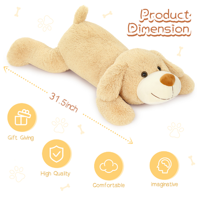 MorisMos 32" Giant Puppy Dog Stuffed Animal Cute Large Plush Toy and Body Pillow for Kids Bear Type