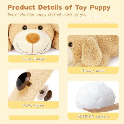 MorisMos 32" Giant Puppy Dog Stuffed Animal Cute Large Plush Toy and Body Pillow for Kids Bear Type