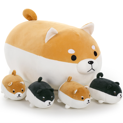 MorisMos 18\" Unisex Shiba Inu Corgi Plush Dog Toy Soft Cute Kids Stuffed Animal Pillow for Birthday Christmas or Anytime