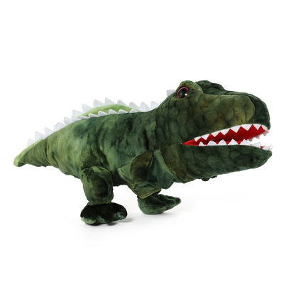 MorisMos 15-Inch Blue Triceratops Hand Puppet Unisex Movable Mouth Stuffed Toy Dinosaur Great Role Play Plush Cotton Polyester