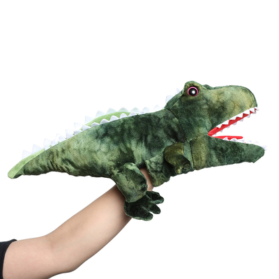 MorisMos 15-Inch Blue Triceratops Hand Puppet Unisex Movable Mouth Stuffed Toy Dinosaur Great Role Play Plush Cotton Polyester