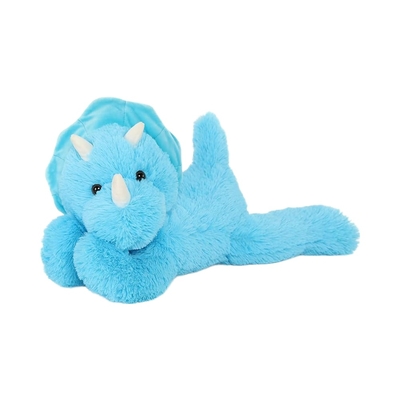 MorisMos 24-Inch Blue Triceratops Dinosaur Unisex Soft PVC Plush Toy & Comforter for Kids Aged 3-8 Great Gift Idea