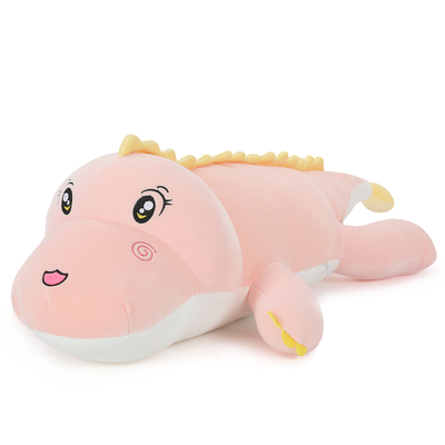 MorisMos 39.4inch Pink Giant Dinosaur Plush Pillow Unisex Stuffed Animal Hugging Toy Perfect Wholesale Gift Kids Girlfriends