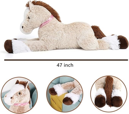 Wholesale Popular MORISMOS 120cm Giant Horse Teddy Kawaii Large Horses Soft Cuddly Toy XXL Furry Stuffed Animal Boys Girls