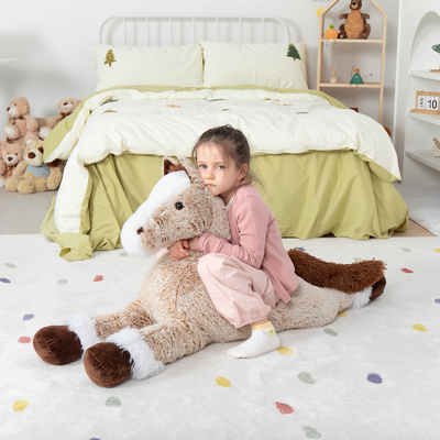 Wholesale Popular MORISMOS 120cm Giant Horse Teddy Kawaii Large Horses Soft Cuddly Toy XXL Furry Stuffed Animal Boys Girls