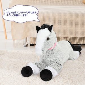 MorisMos 47 Inch Realistic Giant Horse Pillow Soft 4ft Long PP Filled Stuffed Pony Toy for Boys Girls Cute Style for Parties