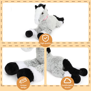 MorisMos 47 Inch Realistic Giant Horse Pillow Soft 4ft Long PP Filled Stuffed Pony Toy for Boys Girls Cute Style for Parties