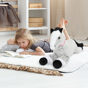 MorisMos 47 Inch Realistic Giant Horse Pillow Soft 4ft Long PP Filled Stuffed Pony Toy for Boys Girls Cute Style for Parties