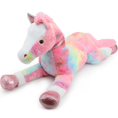 MorisMos Large 3ft Pink Stuffed Animal Plush 35 Inch Big Rainbow Horse Pillow Toy Soft Cotton Unisex Kids Party Gift OPP