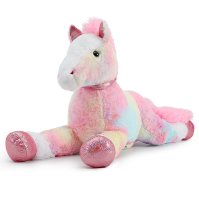 OEM Quality MORISMOS Large 3ft Pink Pony Stuffed Animal Plush 35 Inch Big Rainbow Horse Pillow Toy Soft Cotton PP Comfortable