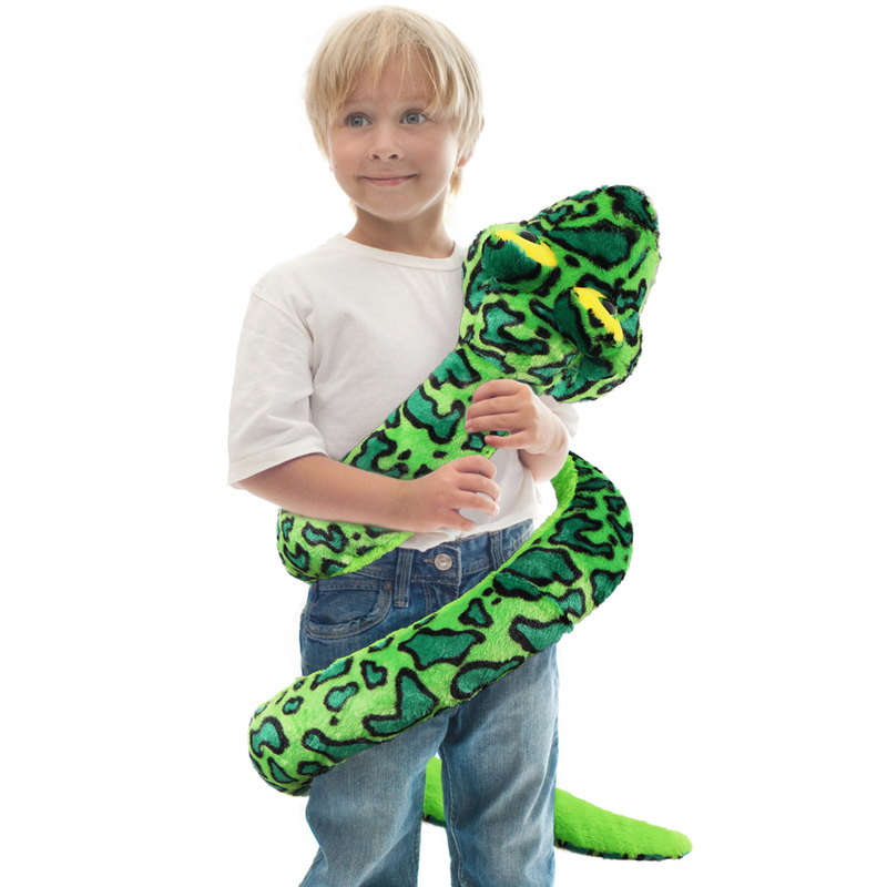 MorisMos Giant Snake Stuffed Animal Stuffed Green Snake Plush Toy Kids Teens Snake Pillow Adults - Birthday Gifts