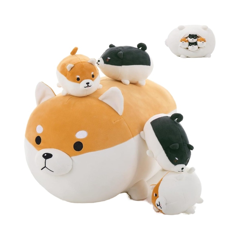 MorisMos 18" Unisex Shiba Inu Corgi Plush Dog Toy Cute Kids Stuffed Animal Pillow ChristmasBirthday Shiba Inu Akita Girl Boy