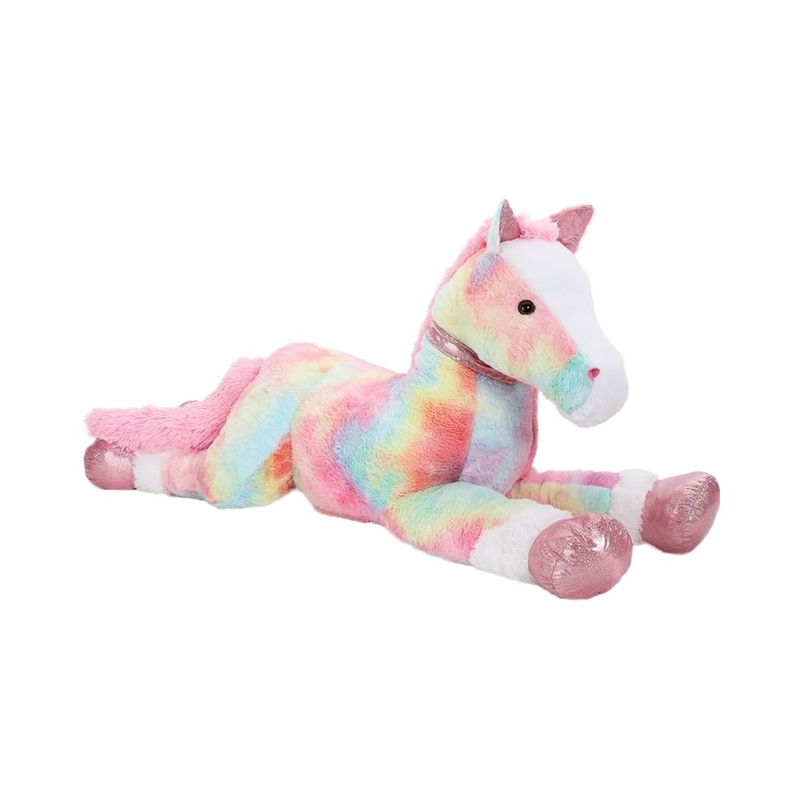 MorisMos 3ft Large Pink Cotton Stuffed Animal Plush Toy 35 Inch Big Rainbow Horse Pillow Soft Unisex PP Filling Kids Party Gifts