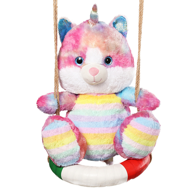 MorisMos ODM Customizable 19.8 Inch Multicolor Cute Caticorn Toy Sparkly Rainbow Horn Soft Cotton Plush Unicorn PP Birthday