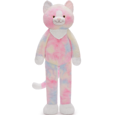 3lbs Weighted Cat Stuffed Animal 39 Inch Large Stuffed Cat Plush with Long Legs Pink Cat Plush Pillow Toy Boys Girls Christmas